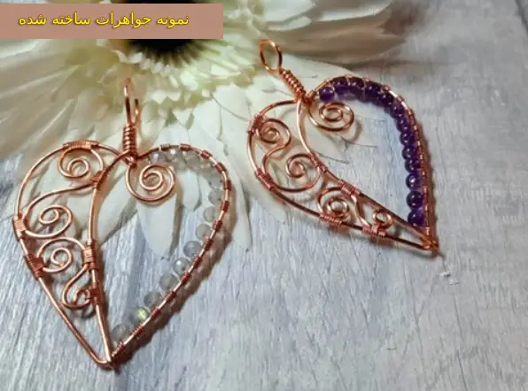 نمونه جواهرات ساخته شده با تکنیک گره زدن سیم طلا