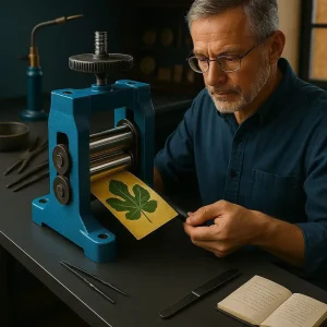 آموزش چاپ بافت برگ روی طلا