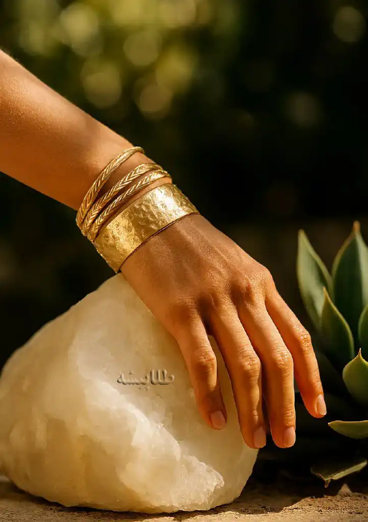 طرح‌های جسورانه طلا و جواهر-دستبندهای پهن- نماد قدرت و شکوه