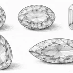 رسم 5 مدل تراش سنگ پایه و کاربرد آنها در طراحی جواهرات