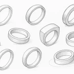 جلسه ۲ | آموزش رسم حلقه در طراحی دستی جواهرات