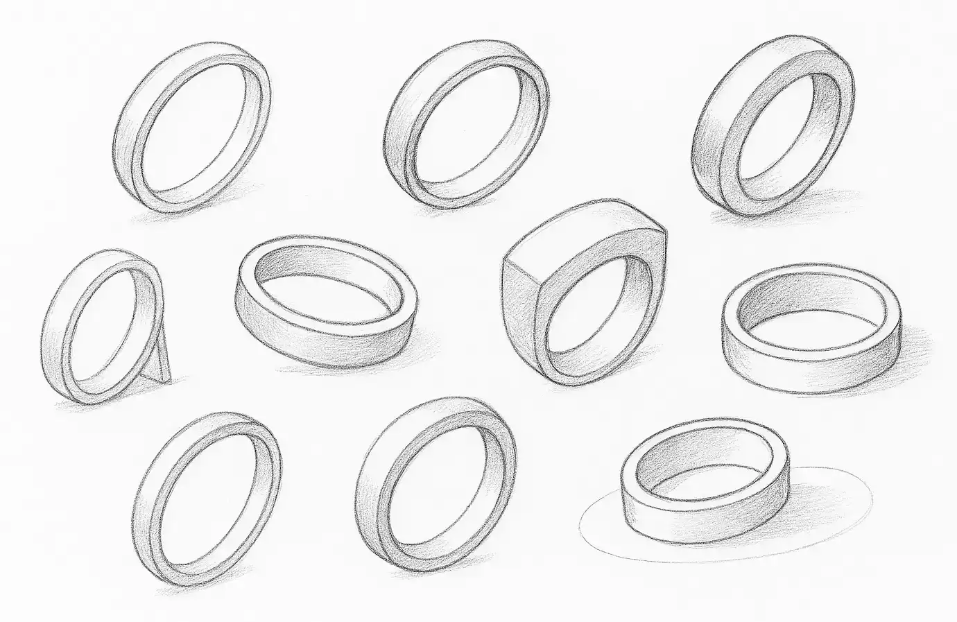 جلسه ۲ | آموزش رسم حلقه در طراحی دستی جواهرات